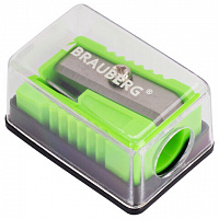 Точилка BRAUBERG "Assistant Mini", с контейнером, пластиковая, корпус ассорти, 228458