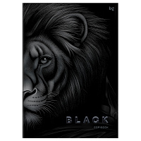 Тетрадь 96л., А4, клетка BG "Just black", soft-touch ламинация, выб. лак