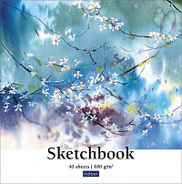 Блокнот SKETCHBook 40 листов 220Х220 мм без линовки Hatber Дыхание Весны 100 г/м2 отрывная склейка глянц. ламинация жёсткая подложка  077386