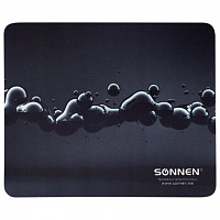 Коврик для мыши SONNEN "DROPS", резина + ткань, 220х180х3 мм, 513290