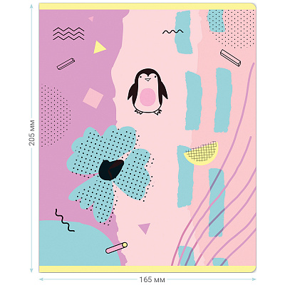 Тетрадь 48л., А5, клетка MESHU "Cute memphis", матовая ламинация