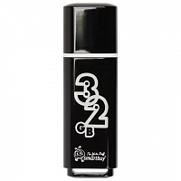 Флеш-диск 32 GB, SMARTBUY Glossy, USB 2.0, черный, SB32GBGS-K