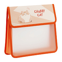 Папка для тетрадей 2 отделения, ArtSpace "Chubby cat", А5, пластик, на липучке