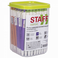 Ручка шариковая автомат STAFF EVERYDAY Color 0,7 мм синяя чернила на масляной основе 142970