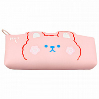 Пенал ЮНЛАНДИЯ ЮНИОР, 1 отделение, искусственная кожа, Pink bear, 20х9х7 см, 273818