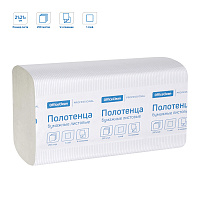 Полотенца бумажные лист. OfficeClean Professional(V-сл) (H3), 1-слойные, 250л/пач., 21*21,6, цвет натуральный