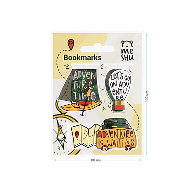 Закладки магнитные для книг, 3шт., MESHU "Adventure"