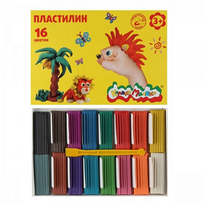 Пластилин Каляка-Маляка 16 цветов 240 грамм  ПКМ16