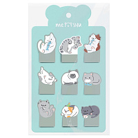 Флажки-закладки MESHU "Sweety kitty" пластиковые фигурные, 20л*12 дизайнов, европодвес