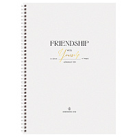 Тетрадь 80л., А4, клетка на гребне GreenwichLine "Friendship", матовая ламинация, тиснение фольгой, 80г/м2