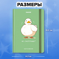 Скетчбук, белая бумага 80г/м 145х203мм, 80л, резинка, твердый, BRAUBERG ART DEBUT, Дизайн 1, 116891