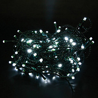Электрогирлянда-нить комнатная "Стандарт" 10 м, 100 LED, холодный белый свет, 220 V, контроллер, ЗОЛОТАЯ СКАЗКА, 591347